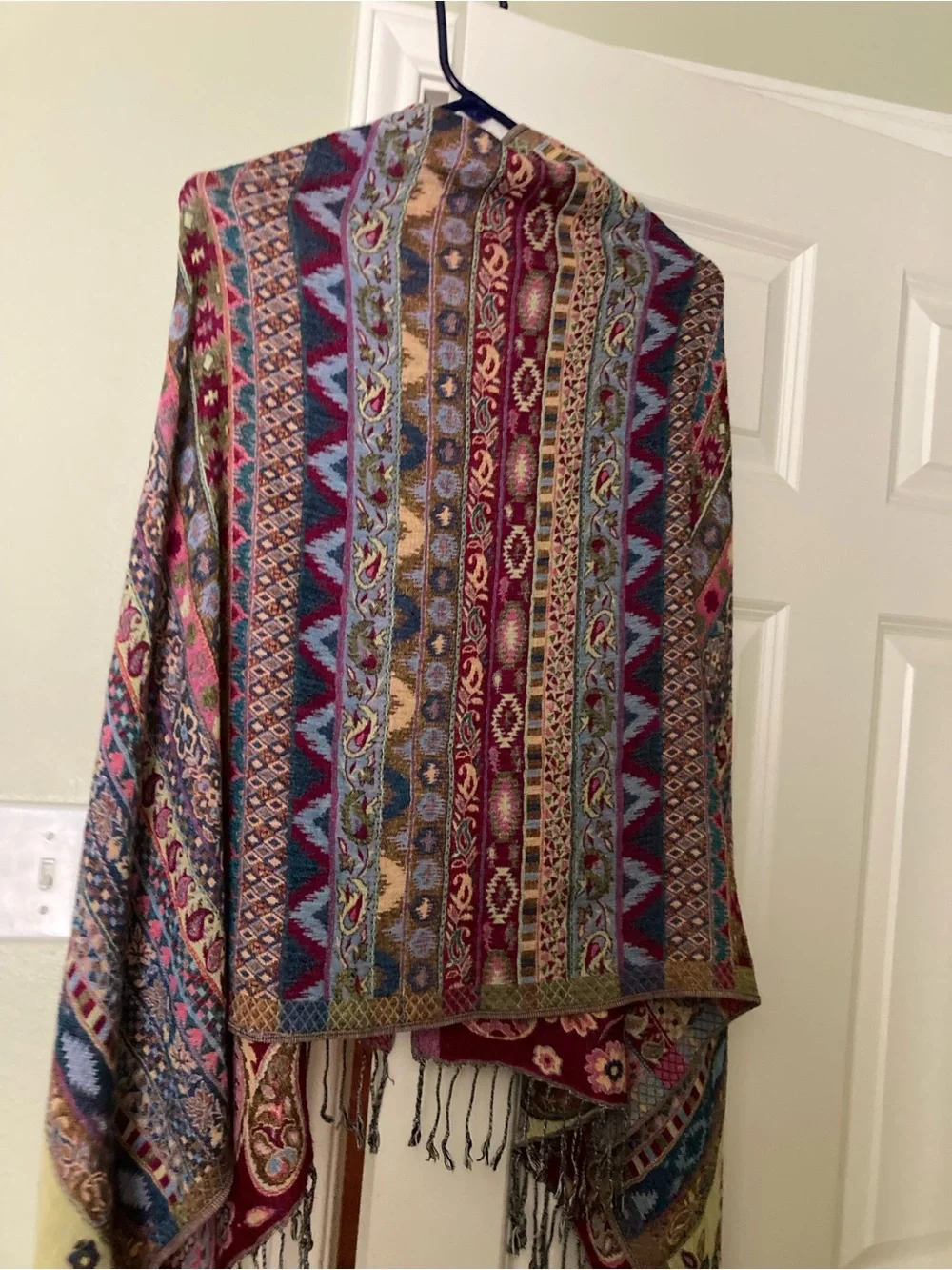 Paisley & Floral Hooded Shawl Wrap - Multicolor Pashmina